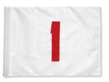 White tube-lock flags with number (sets)
