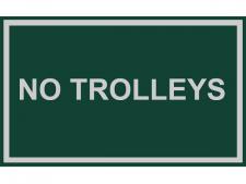ROVER sign&amp;lt;br&amp;gt;NO TROLLEYS (text)