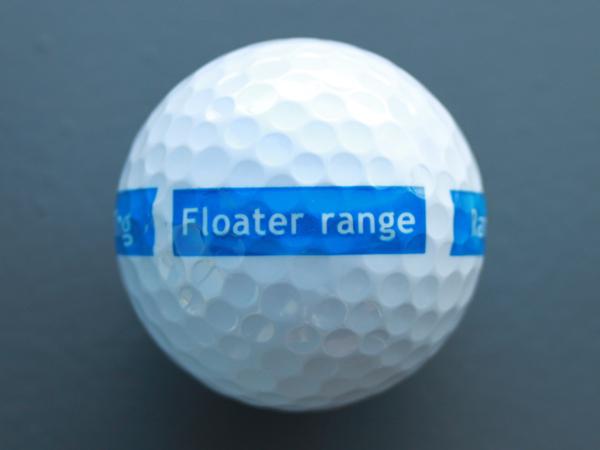 Floating range ball WHITE<br>standard print (300 pcs/carton)