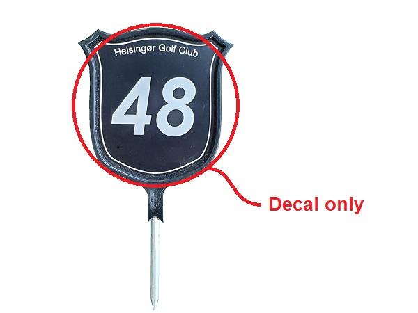 Personalized decal 13 x 15<br>for SHIELD tee marker