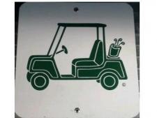 Plastic info sign &amp;lt;br&amp;gt;CARTS ON PATH