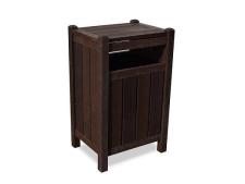 BMS Wood effect square litter bin&amp;lt;br&amp;gt;recycled plastic BROWN