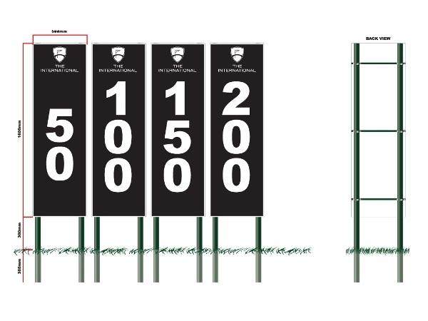 Impact distance logo sign<br>vertical including numbers