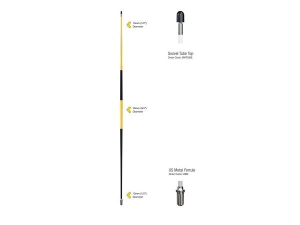 Javelin flagstick 220 cm<br>yellow with black stripes
