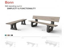 BONN bench without back&amp;lt;br&amp;gt;180 cm recycled plastic 