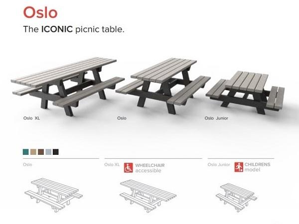 OSLO XL picnic table<br>recycled plastic 