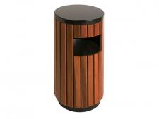 Wood-look outdoor waste bin&amp;lt;br&amp;gt;round 33 litres
