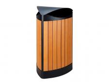 Wood-look outdoor waste bin&amp;lt;br&amp;gt;triangle 60 litres