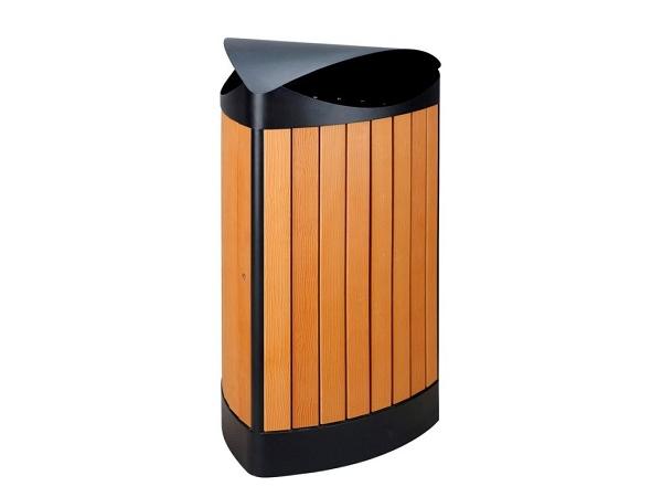 Wood-look outdoor waste bin<br>triangle 60 litres