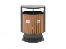 Wood-look outdoor waste bin&amp;lt;br&amp;gt;2 X 39 litres recycling