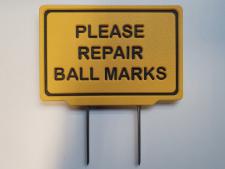 EAGLE sign 30*20 cm yellow-black&amp;lt;br&amp;gt;1-sided PLEASE REPAIR BALL MARKS
