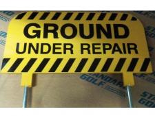 Sign plastic GROUND UNDER REPAIR&amp;lt;br&amp;gt;