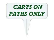 One-piece alu sign 13x30 cm &amp;lt;br&amp;gt;CARTS ON PATHS ONLY