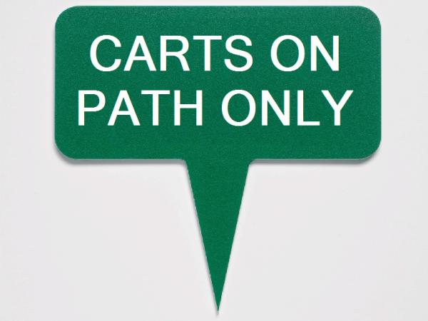 Green line Single-sided 13x25cm<br>CARTS ON PATHS ONLY