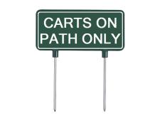 Fairway sign 11x23cm Grn/White&amp;lt;br&amp;gt;CARTS ON PATH ONLY