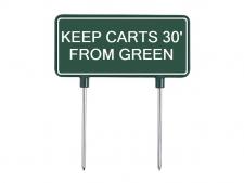 Fairway sign 11x23cm Grn/White &amp;lt;br&amp;gt;KEEP CARTS 30' from green
