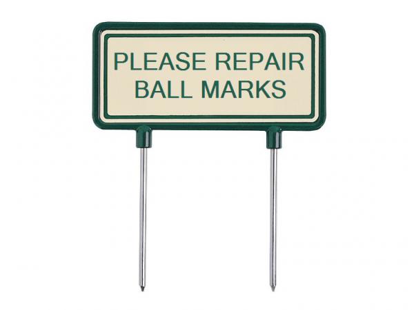 Fairway sign 11x23cm Green/tan  <br>PLEASE REPAIR BALL MARKS