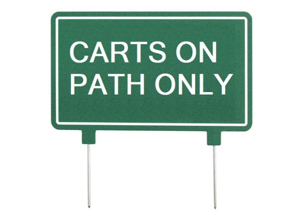 GL Fairway sign 1-sided 38x23cm <br>CARTS ON PATH ONLY 