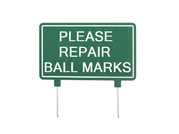 GL Fairway sign 1-sided 38x23cm<br>PLEASE REPAIR BALL MARKS