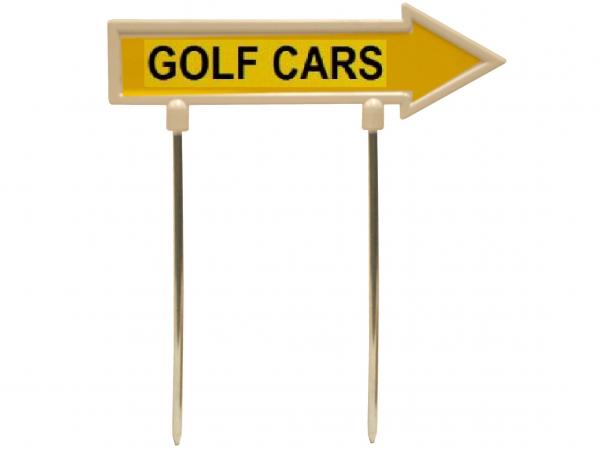 Direction arrow 28cm white-yellw<br>GOLF CARS