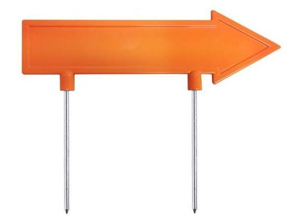 Direction arrow 28cm <br>Plain orange