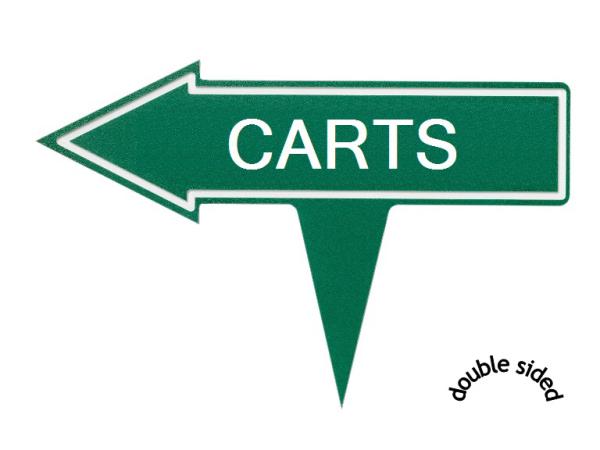 Green line arrow sign 33 cm<br>CARTS