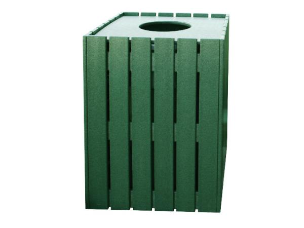Recycled trash container 76 L<br>Square slatted - Green