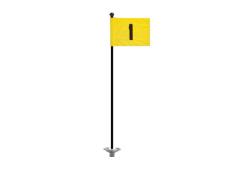 Putting green flag yellow SINGLE&amp;lt;br&amp;gt;unit incl.base &amp; black rod (specify no)