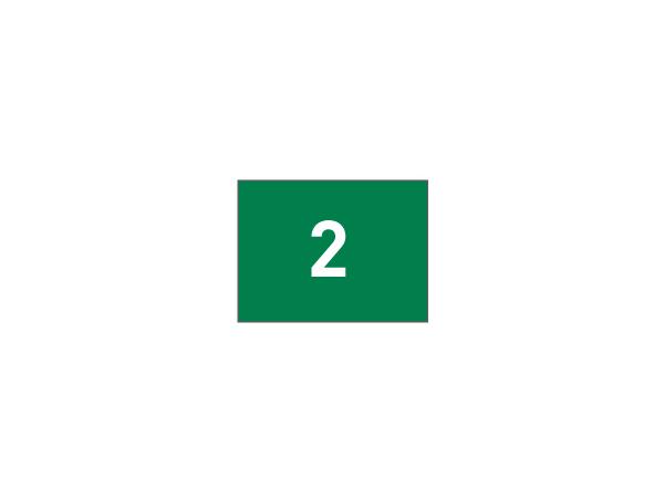 Nylon flags w/grommets N. 10-18<br>Green/white (set of 9 pcs)
