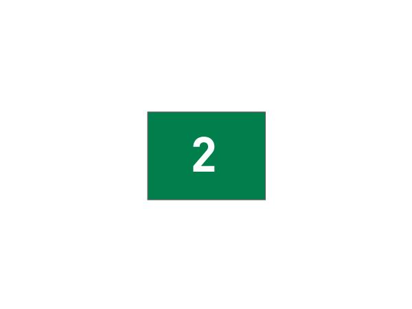 Nylon flags w/grommets N. 1-9<br>Green/white (set of 9 pcs)