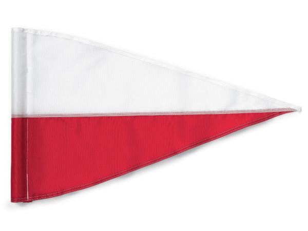 Pennant flags nylon tube-lock<br>Red/white (set of 9 pcs)