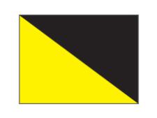 Semaphore flags tube-lock&amp;lt;br&amp;gt;Black/yellow - Nylon (set of 9 pcs)