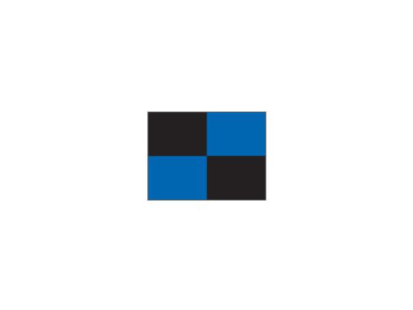 Checkered nylon flags<br>Black/blue (set of 9 pcs)