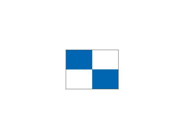 Single flag Checkered (1 pc)<br>White/blue