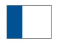 Two tone nylon flags WHITE&amp;lt;br&amp;gt;with dark blue tube (set of 9 pcs)