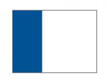 Two tone nylon flags WHITE&amp;lt;br&amp;gt;with dark blue tube (set of 9 pcs)