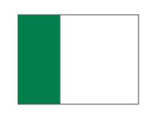 Two tone nylon flags WHITE&amp;lt;br&amp;gt;with green tube (9 pcs)