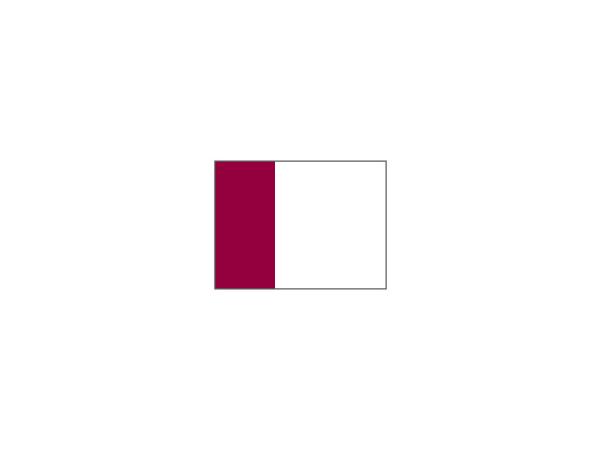 Two tone nylon flags WHITE<br>with maroon tube (set of 9 pcs)