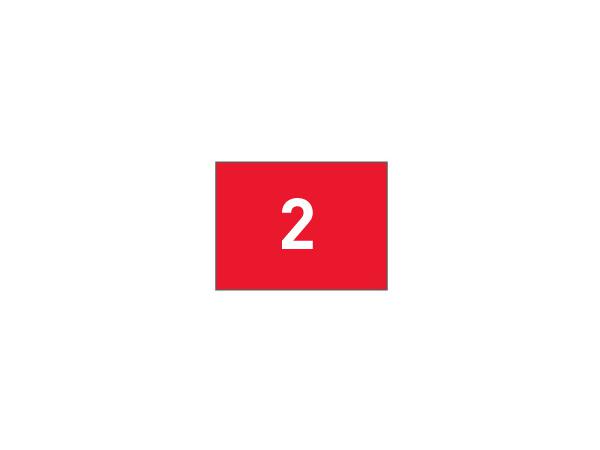 Numbered polyester flags No 1-9<br>Red/white (set of 9 pcs)