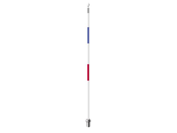 Royaline flagstick 229 cm<br>white with blue & red stripes