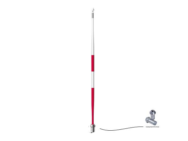 Tournament flagstick 229 cm<br>white with red stripes