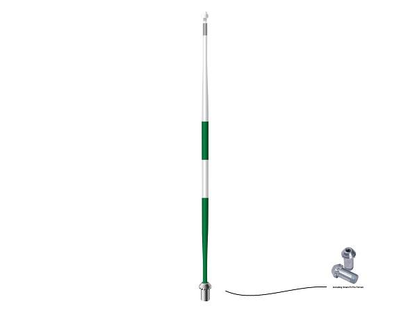 Tournament flagstick 229 cm<br>white with green stripes