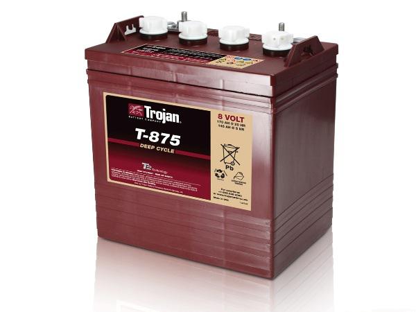 Trojan 875 - 8 Volt<br>deep cycle flooded battery